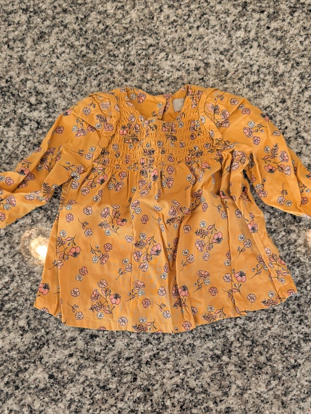 Primark Mustard Yellow Floral Baby Top